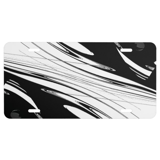 Black and White Modern License Plate (Front)