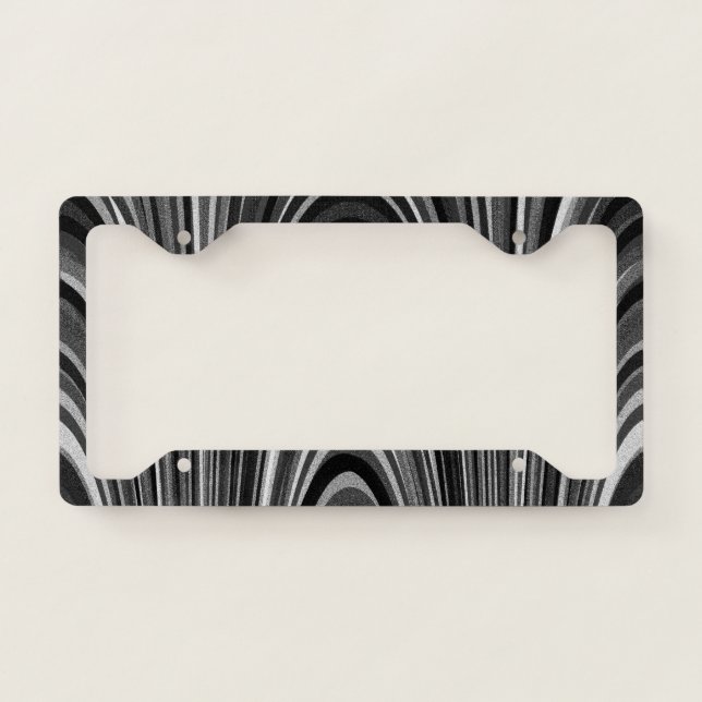 Black and White Modern License Plate Frame (Front)