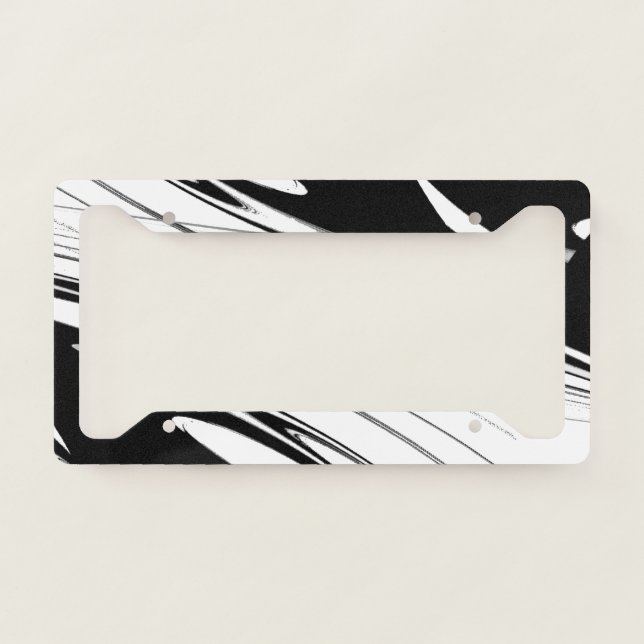 Black and White Modern License Plate Frame (Front)