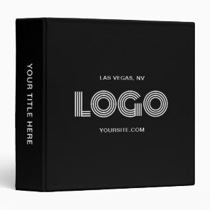 Black and White Modern Logo 3 Ring Binder