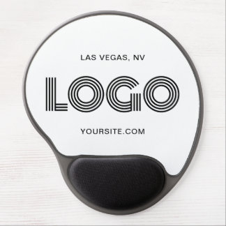 Black and White Modern Logo Gel Mouse Pad
