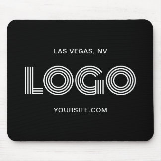 Black and White Modern Logo Mouse Pad