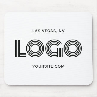 Black and White Modern Logo Mouse Pad