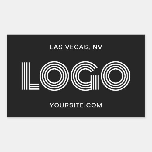 Black and White Modern Logo Rectangular Sticker
