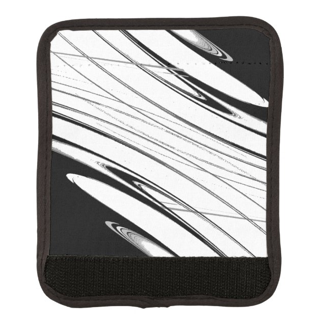 Black and White Modern Luggage Handle Wrap (Front)