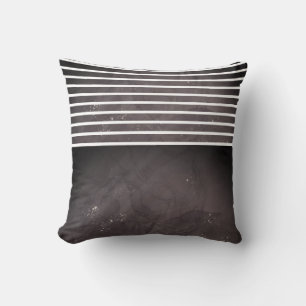 Black and White Modern Marble Stripe Throw Pillow