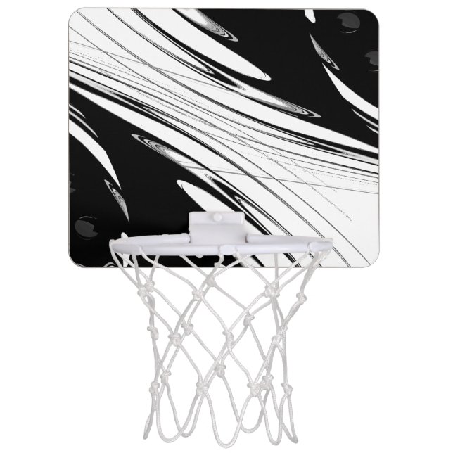 Black and White Modern Mini Basketball Hoop (Front)