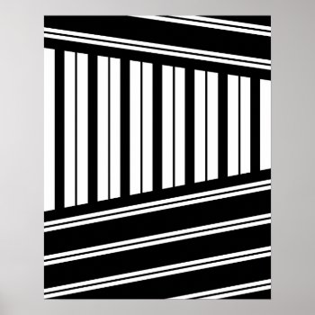 Black And White Modern Minimal Geometric Art Poster by MercedesP at Zazzle