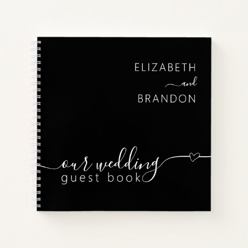 Black and White Modern Minimal Wedding Guest Book