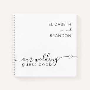 Black and White Modern Minimal Wedding Guest Book