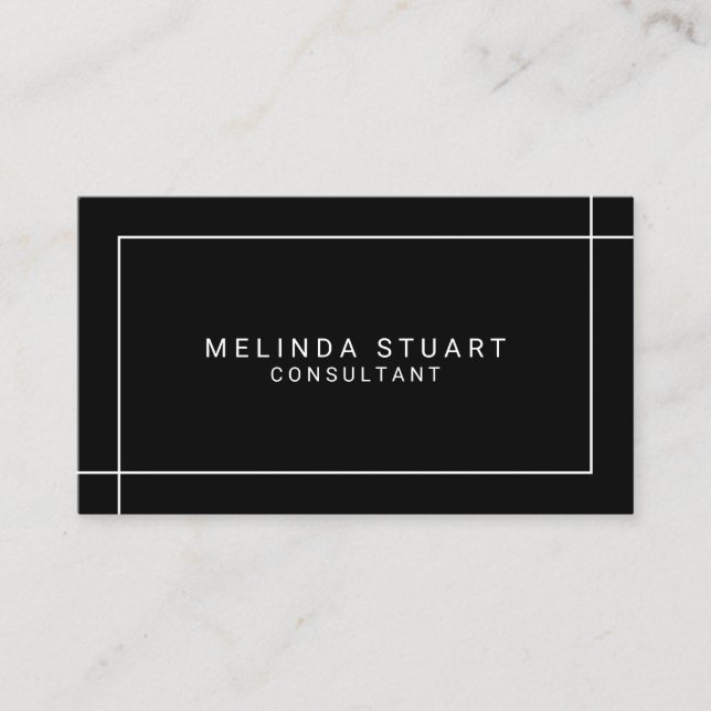Black and White Modern Minimalist Business Card (Front)