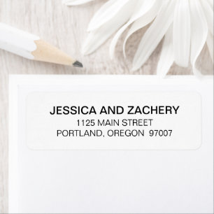 Black and White Modern Minimalist Font Wedding Label