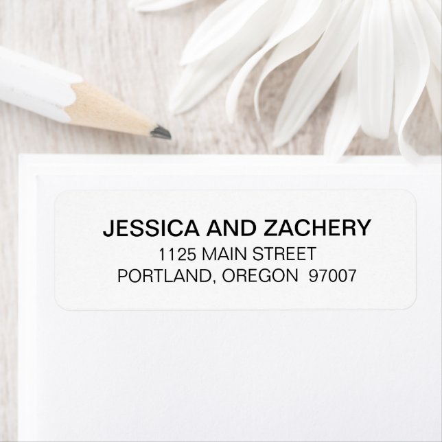 Black and White Modern Minimalist Font Wedding Label (Insitu)