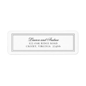 Black and White Modern Minimalist Return Address Label