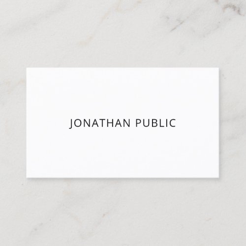 Black And White Modern Minimalist Simple Template Business Card