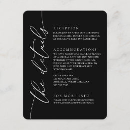 Black and White Modern Minimalist Wedding 2 Enclos Enclosure Card