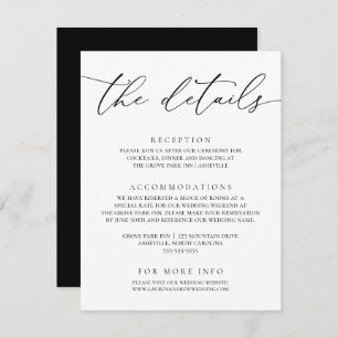 Black and White Modern Minimalist Wedding Enclosure Card