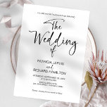 Black And White Modern Minimalist Wedding  Invitation