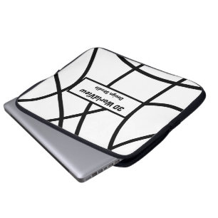 black and white Modern Minimalistic Abstract Laptop Sleeve