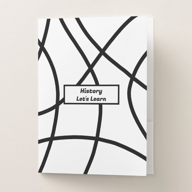 black and white Modern Minimalistic Abstract  Pocket Folder (Front)