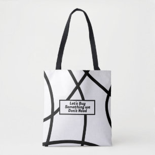 black and white Modern Minimalistic Abstract  Tote Bag