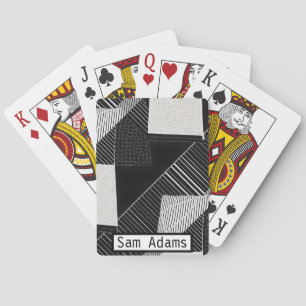 Black and White Modern Mixed Geometric Poker Cards