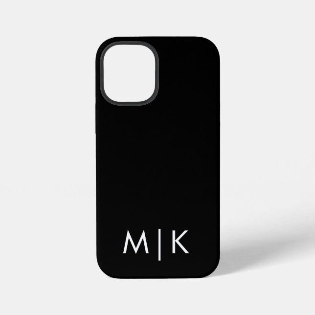  Black and White Modern Monogram  iPhone Case (Back)