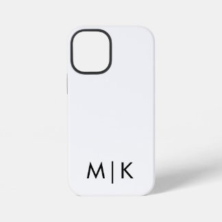 Black and White Modern Monogram iPhone 12 Mini Case