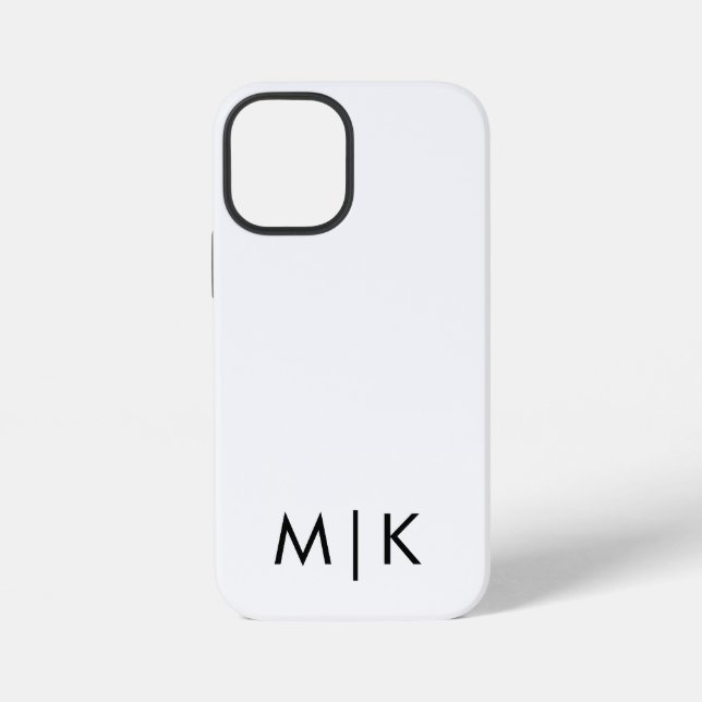  Black and White Modern Monogram  iPhone Case (Back)