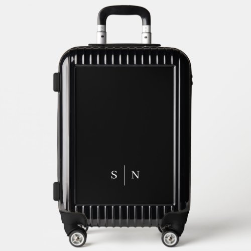 Black and White  Modern Monogram Luggage