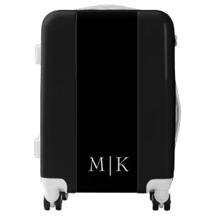 Black and White Modern Monogram Luggage