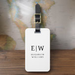 Black and White Modern Monogram Minimalist Luggage Tag<br><div class="desc">Elevate your travel experience with our Classic Elegant Modern Minimalist Monogram Luggage Tag. This meticulously designed accessory seamlessly combines timeless elegance with contemporary minimalism, ensuring your luggage stands out with sophistication. Crafted with precision and attention to detail, this luggage tag is more than just a practical item; it's a personalized...</div>