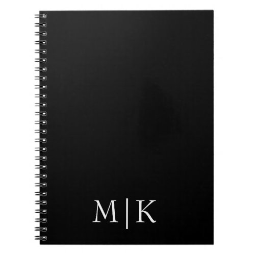 Black and White  Modern Monogram Notebook