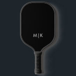 Black and White | Modern Monogram Pickleball Paddle<br><div class="desc">This modern pickleball paddle design features a rich black background,  with your initials in bold white text for a look that is simple and stylish,  yet professional.</div>
