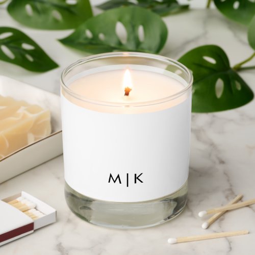 Black and White  Modern Monogram Scented Candle