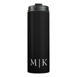 Black and White   Modern Monogram Thermal Tumbler