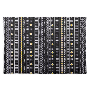 Black And White Modern Mudcloth Cloth Placemat