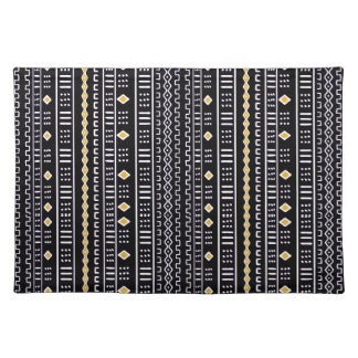 Black And White Modern Mudcloth Cloth Placemat