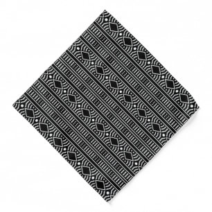 Black And White Modern Mudcloth Print Bandana