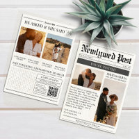 Black and White Modern Newspaper Wedding