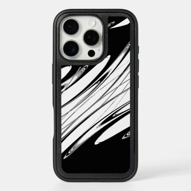 Black and White Modern Otterbox iPhone Case (Back)