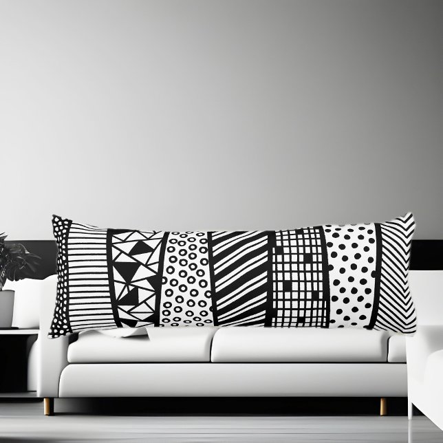 Black and white - modern pattern body pillow (Creator Uploaded)