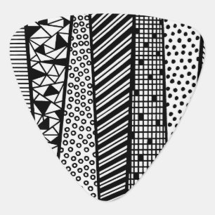 Black and white - modern pattern guitar pick