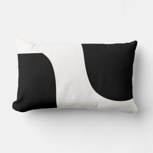 black and white modern  pattern lumbar pillow