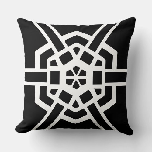 black and white modern pattern throw pillow