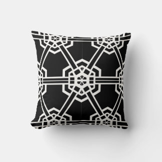 black and white modern pattern throw pillow
