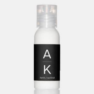 Black and white modern personalized monogram hand lotion
