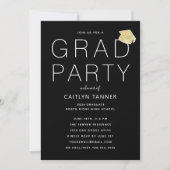 Black and White Modern Photo Graduation Party Invitation (Front)