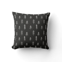 Black and White Modern Pine Trees Pattern