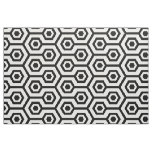 Black And White Modern Polygonal Geometric Pattern Fabric